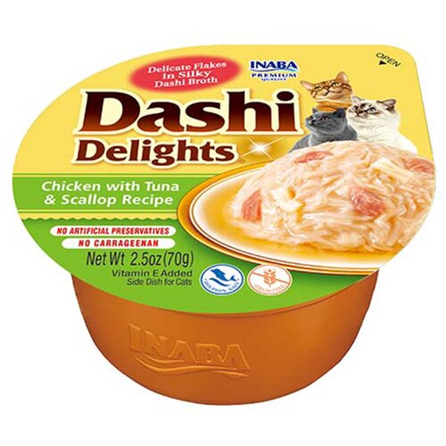 Karma dla kota INABA Dashi Delights Chicken Tuna Scallop 70 g