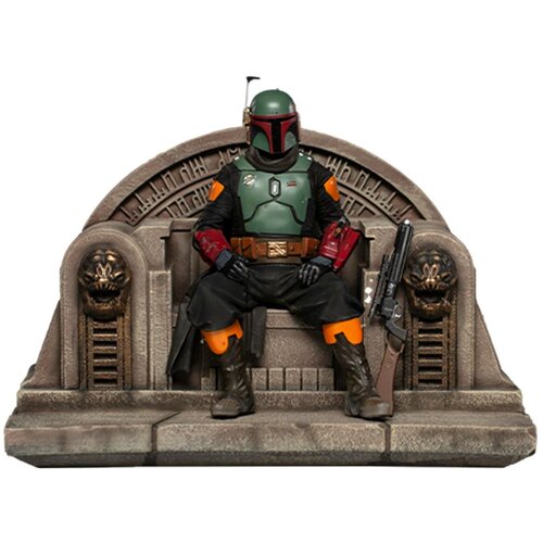 Figurka IRON STUDIOS Star Wars - Boba Fett on Throne Statue Delux Art Scale 1/10