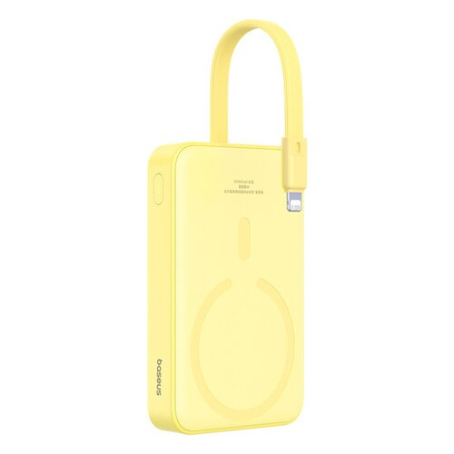 Powerbank BASEUS Magnetic Mini 10000mAh 20W Żółty + Kabel Lightning