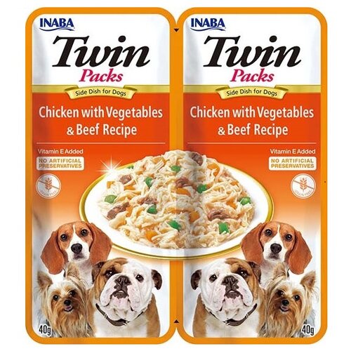 Karma dla psa INABA Twin Chicken Vegetables & Beef 2 x 40 g