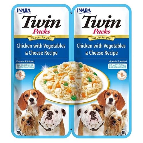 Karma dla psa INABA Twin Chicken Vegetables & Cheese 2 x 40 g