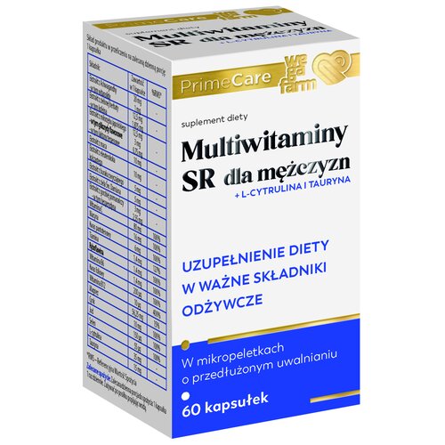 Witaminy i minerały WEGAFARM Multiwitaminy SR dla mężczyzn (60 kapsułek)