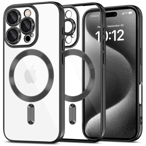 Etui TECH-PROTECT MagFlex MagSafe do Apple iPhone 16 Pro Przezroczysto-czarny (błyszczący)