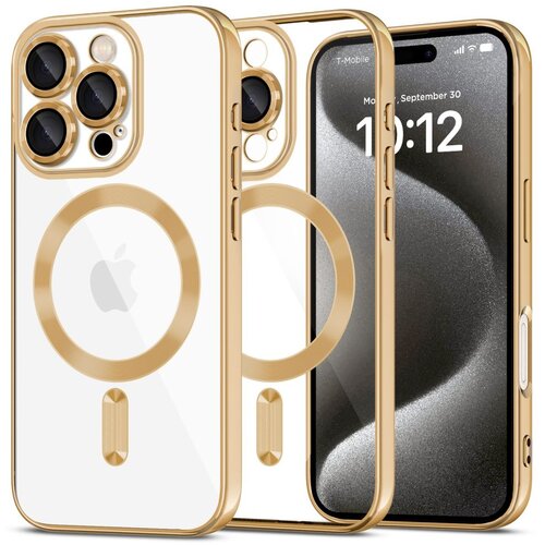 Etui TECH-PROTECT MagFlex MagSafe do Apple iPhone 16 Pro Przezroczysto-złoty (błyszczący)