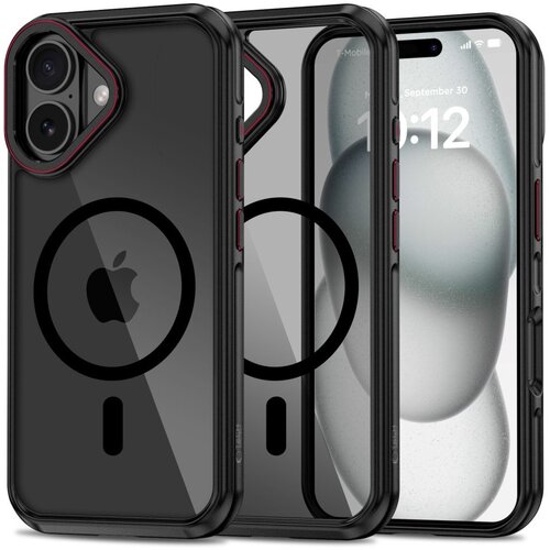 Etui TECH-PROTECT MagHybrid MagSafe do Apple iPhone 16 Czarno-czerwony
