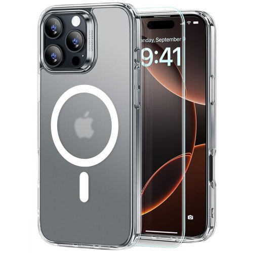 Etui ESR Classic Hybrid HaloLock MagSafe + Tempered Glass do Apple iPhone 16 Pro Przezroczysto-matowy