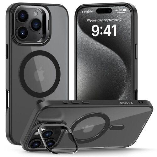 Etui TECH-PROTECT MagStand MagSafe do Apple iPhone 16 Pro Czarny Mat
