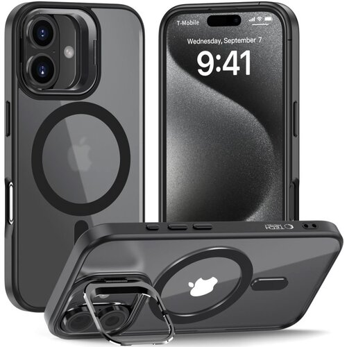 Etui TECH-PROTECT MagStand MagSafe do Apple iPhone 16 Czarny Mat
