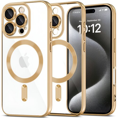 Etui TECH-PROTECT MagFlex MagSafe do Apple iPhone 16 Pro Max Przezroczysto-złoty (błyszczący)