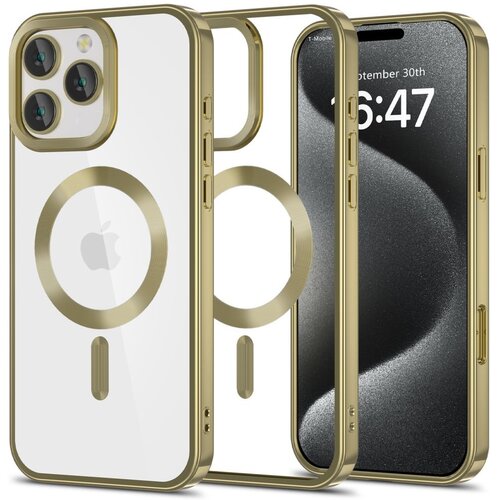 Etui TECH-PROTECT MagFlex MagSafe do Apple iPhone 16 Pro Przezroczysto-złoty (satynowy)