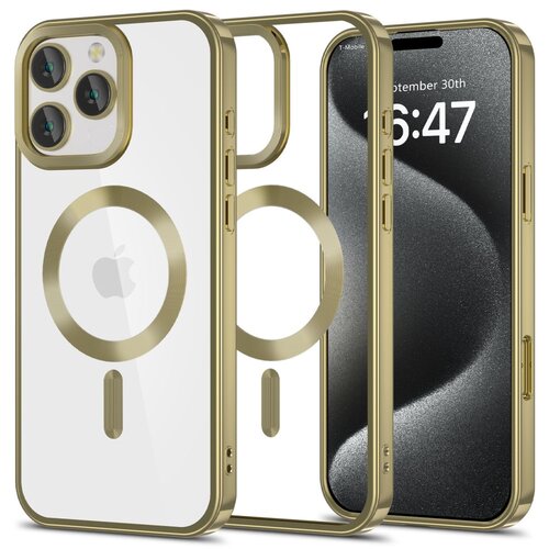 Etui TECH-PROTECT MagFlex MagSafe do Apple iPhone 16 Pro Max Przezroczysto-złoty (satynowy)