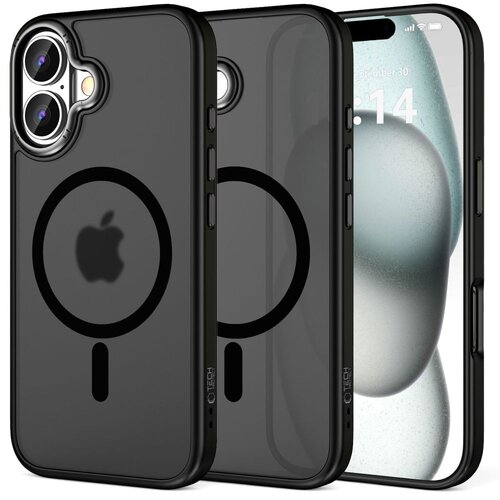 Etui TECH-PROTECT MagEdge MagSafe do Apple iPhone 16 Czarny Mat