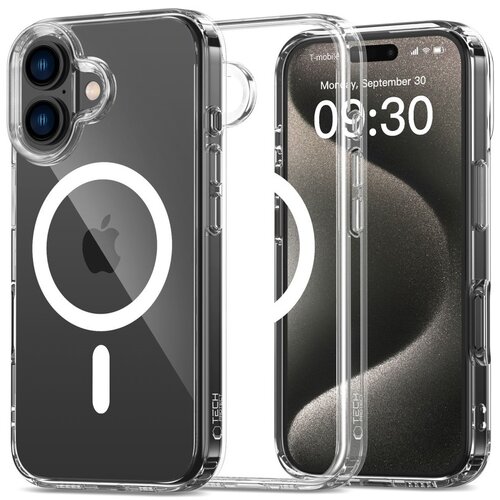 Etui TECH-PROTECT Flexair Hybrid MagSafe do Apple iPhone 16 Przezroczysty