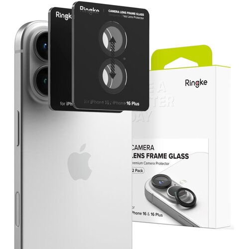 Szkło hybrydowe na obiektyw RINGKE Camera Frame Protector do Apple iPhone 16/16 Plus Czarny (2 szt.)