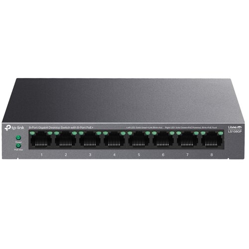 Switch TP-LINK LS108GP Gigabit Ethernet, 8 portów, Funkcja PoE
