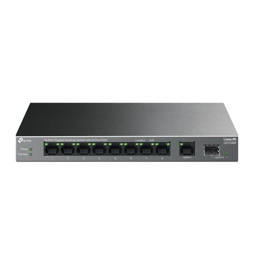 Switch TP-LINK LS1210GP Gigabit Ethernet, 10 portów, Funkcja PoE