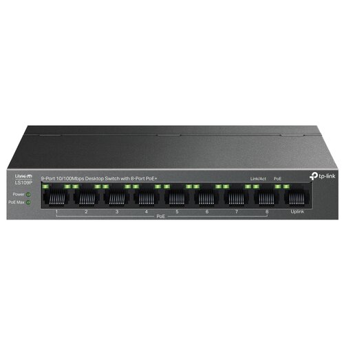 Switch TP-LINK LS109P Fast Ethernet, 9 portów, Funkcja PoE