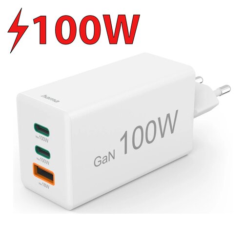 Ładowarka sieciowa HAMA Mini GaN 100W Biały