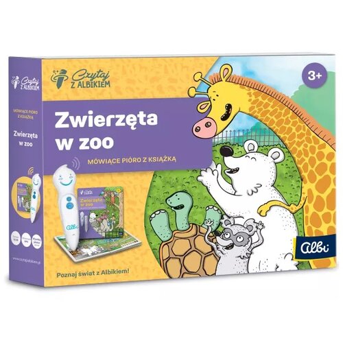 Książka Czytaj z Albikiem Zwierzęta w Zoo + Pióro Lucie Krystlíková (twarda okładka)