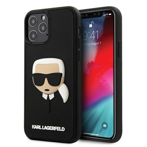 Etui KARL LAGERFELD 3D Rubber Karl's Head do Apple iPhone 12/12 Pro Czarny