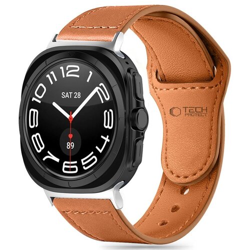 Pasek TECH-PROTECT LeatherFit do Samsung Galaxy Watch Ultra (47mm) Brązowy