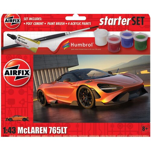 Samochód AIRFIX Starter Set McLaren 765LT A55006