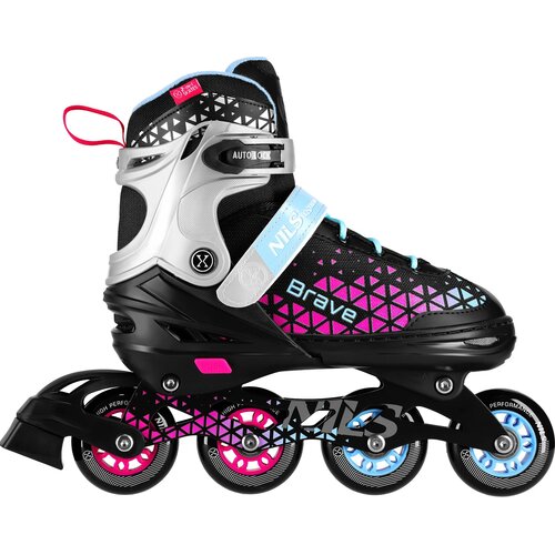 Łyżworolki NILS EXTREME Brave NH18190A 4w1 (rozmiar 34-38) Czarno-różowy