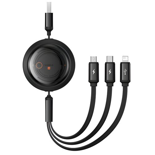 Kabel USB - Micro USB/Lightning/USB-C BASEUS Free2Draw 3w1 1.1m Czarny