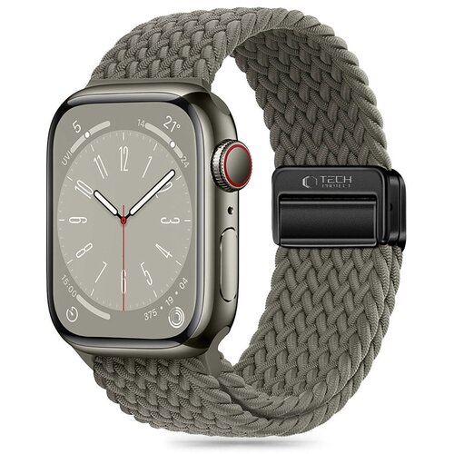 Pasek TECH-PROTECT NylonMag do Apple Watch 6/7/8/9/10/SE/Ultra 1/2 (44/45/46/49mm) Oliwkowy