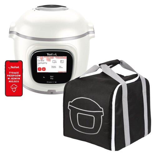 Multicooker TEFAL Cook4me Touch Pro CY943130 (Wi-Fi) z wbudowaną wagą + Torba transportowa TEFAL XA607800 oraz dostępem do ponad 1000 darmowych przepisów