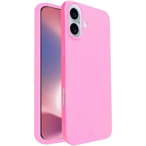 Jasnoróżowe etui na telefon z dwoma dużymi otworami na aparaty oraz mniejszym na lampę błyskową. Etui ma gładką powierzchnię i jest dopasowane do kształtu telefonu.