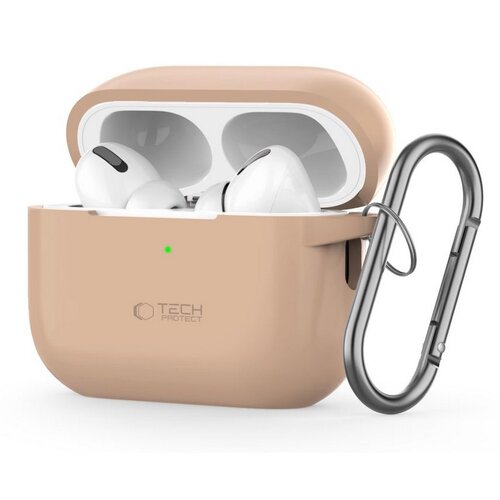 Etui na słuchawki TECH-PROTECT Silicon Hook do Apple Airpods Pro 1/2 Beżowy