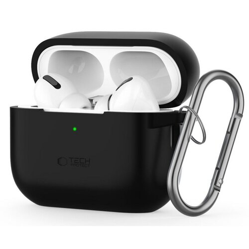 Etui na słuchawki TECH-PROTECT Silicon Hook do Apple Airpods Pro 1/2 Czarny