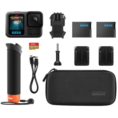 Kamera sportowa GOPRO HERO 13 BLACK ACCESSORY HARD BUNDLE, filmy 5.3K 60 FPS,  GPS, Wi-Fi, Bluetooth