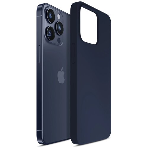 Etui 3MK Silicone Case Dark Navy do Apple iPhone 15 Pro Granatowy