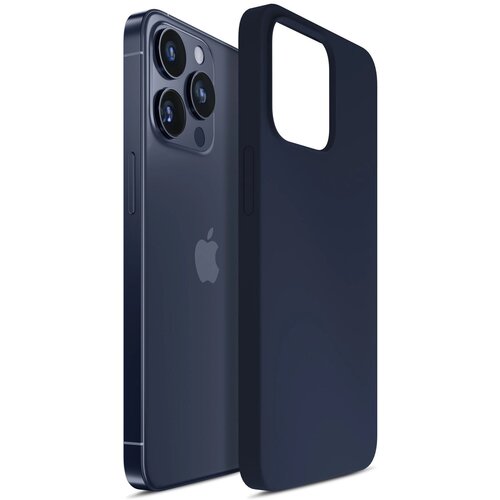 Etui 3MK Silicone Case Dark Navy do Apple iPhone 15 Pro Max Granatowy