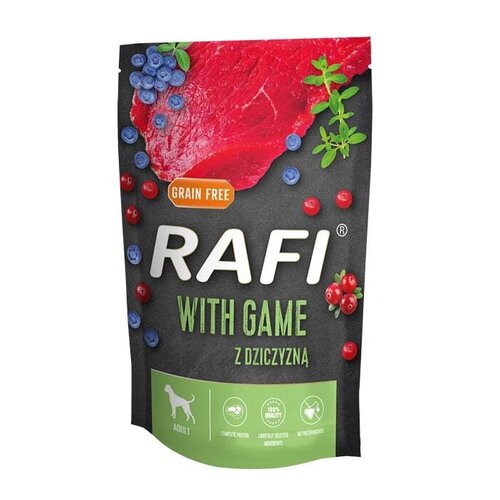 Karma dla psa RAFI z dziczyzną, borówką i żurawiną  500 g