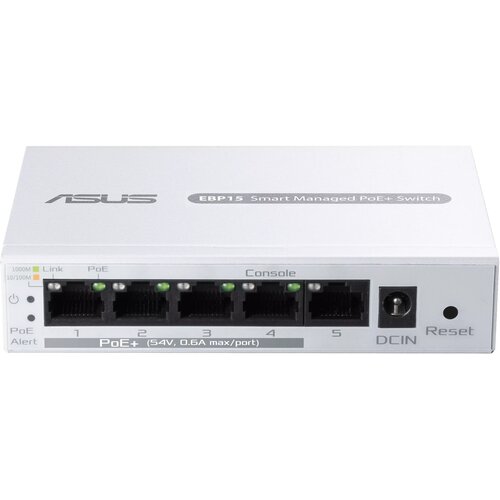 Switch ASUS ExpertWiFi EBP15 Gigabit Ethernet, 5 portów, Funkcja PoE+, Zarządzalny