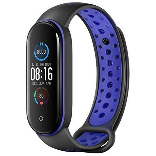 Pasek BELINE Design do Xiaomi Mi Band 5/6/7 Czarno-niebieski