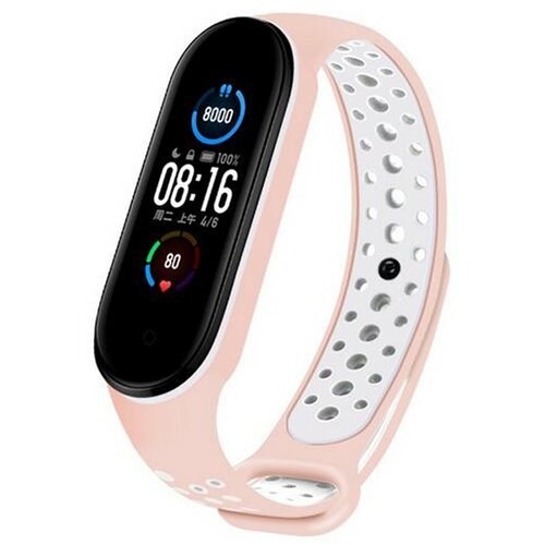 Pasek BELINE Design do Xiaomi Mi Band 5/6/7 Różowo-biały