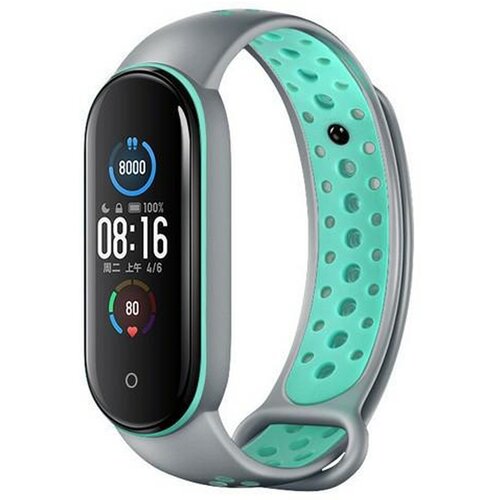 Pasek BELINE Design do Xiaomi Mi Band 5/6/7 Szaro-zielony