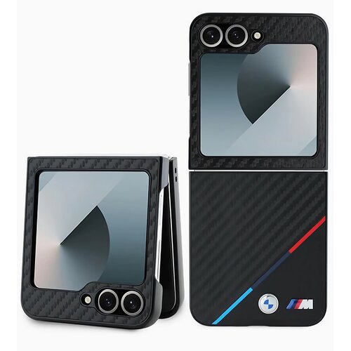 Etui BMW Carbon Tricolor do Samsung Galaxy Z Flip 6 Czarny