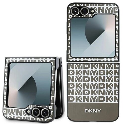 Etui DKNY Repeat Pattern Bottom Stripe do Samsung Galaxy Z Flip 6 Brązowy