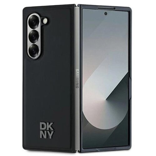 Etui DKNY Magsafe Plain Leather Metal Stack Logo do Samsung Galaxy Z Fold 6 Czarny