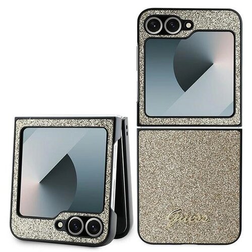 Etui GUESS 4G Glitter Script do Samsung Galaxy Z Flip 6 Złoty