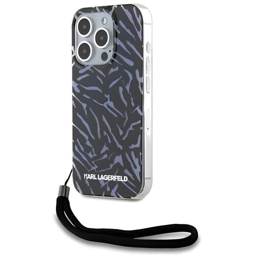 Etui KARL LAGERFELD Zebra With Cord do Apple iPhone 15 Pro Max Fioletowy