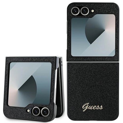 Etui GUESS 4G Glitter Script do Samsung Galaxy Z Flip 6 Czarny
