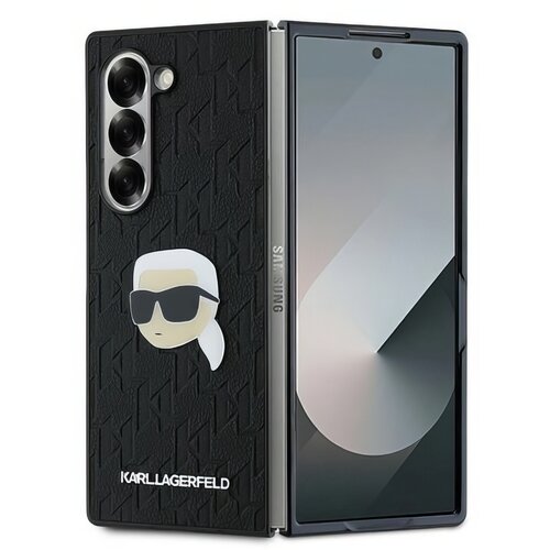 Etui KARL LAGERFELD Saffiano Monogram Head Pin do Samsung Galaxy Z Fold 6 Czarny