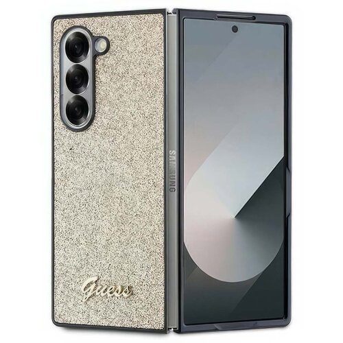 Etui GUESS 4G Glitter Script do Samsung Galaxy Z Fold 6 Złoty