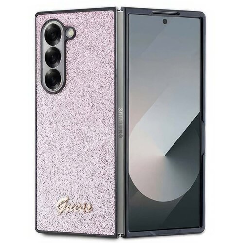 Etui GUESS 4G Glitter Script do Samsung Galaxy Z Fold 6 Różowy